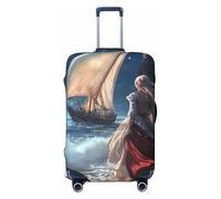 Ocean Breeze and Sail - Copribagagli da viaggio elastico, protezione per valigie, 45-81 cm, Nero , x-large