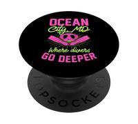 Ocean City Maryland dove i subacquei vanno più profondamente immersioni subacquee PopSockets PopGrip Adesivo