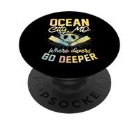 Ocean City Maryland dove i subacquei vanno più profondamente immersioni subacquee PopSockets PopGrip Adesivo