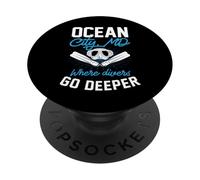Ocean City Maryland dove i subacquei vanno più profondamente immersioni subacquee PopSockets PopGrip Adesivo