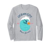 Ocean City New Jersey Souvenir Surf Maglia a Manica