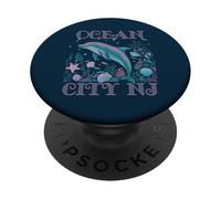 OCEAN CITY NJ DOLPHIN SOUVENIR DA SPIAGGIA COLORATO PopSockets PopGrip Adesivo