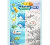 Ocean Coloring Book for Kids Ages 4-8: 60 Cute and Easy Underwater Kawaii Coloring Pages