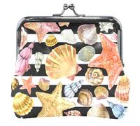 Ocean Creatures - Portamonete da donna in pelle con fibbia a bacio, colore: rosa, Ocean Creatures Rosa, classico