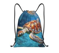 Ocean Cute Sea Turtle Oil Pattern Uomo Donna Zaino Con Coulisse Resistente Borsa Con Coulisse Impermeabile Sacca Sportiva Per Vacanze Ginnastica Nuoto