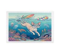 Ocean Devon Rex - Puzzle da 1000 pezzi per immersioni a forma di gatto estivo, in legno, motivo subacqueo, decorazioni per la casa