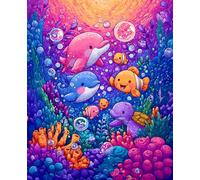 Ocean Friends Composition Notebook: 7.5x9.25 Wide-Ruled Cute Underwater Journal for Kids - Fun Marine Animal Notebook with Dolphins, Sea Creatures & Bubbly Coral Reef Cover for Writing or School