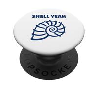 Ocean funny minimalist shells Simple quote yeah Seashell PopSockets PopGrip Adesivo