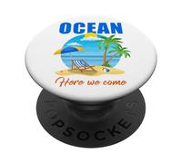 Ocean Here We Come - Family & Couples Summer Vacation Trip PopSockets PopGrip Adesivo