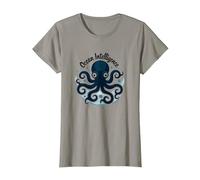Ocean Intelligence Octopus Art Sea Life Maglietta, Donna, Ardesia, M