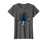 Ocean Intelligence Octopus Art Sea Life Maglietta, Donna, Asfalto, M