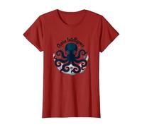 Ocean Intelligence Octopus Art Sea Life Maglietta, Donna, Mirtillo Rosso, M