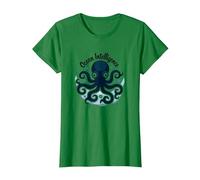 Ocean Intelligence Octopus Art Sea Life Maglietta, Donna, Verde Mela, M