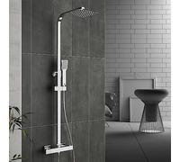 OCEAN ITALY Soffione Doccia Moderno con Miscelatore Termostatico, Saliscendi Doccia con Soffione in Acciaio Inox, Set Doccia Termostatica con Tubo Flessibile, Antiscottatura