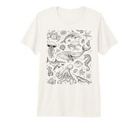 Ocean Life Dolphin Beach Fish 90s Vintage Graphic Maglietta Premium