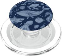 Ocean Life Sea Whale Dolphin Beach 90s Vintage Graphic PopSockets PopGrip per MagSafe