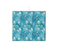 Ocean Life - Tappetino scolapiatti per bancone della cucina, tappetino scolapiatti assorbente, motivo tartaruga, in microfibra, per proteggere il bar, 40,6 x 45,7 cm