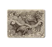 Ocean Life - Tappetino scolapiatti per bancone della cucina, tappetino scolapiatti in gomma assorbente vintage a forma di tartaruga marina, protezione per asciugatura in pelle sintetica in poliuretano