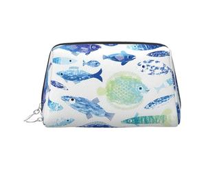Ocean Life - Trousse da trucco con divisore, borsa da toilette portatile da viaggio, Argento, One Size