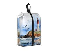 Ocean Lighthouse, borsa per scarpe da viaggio, resistente all'acqua, con manico con cerniera, custodia leggera per valigia e palestra, si ripiega piatta per l'imballaggio, Faro dell'Oceano, 22 x 12 x
