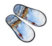 Ocean Lighthouse Sea Pantofole Da Casa Antiscivolo Pantofole Traspiranti Ciabatte Da Viaggio Per Invernali Esterno Sauna M