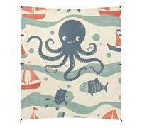 Ocean Ocean Sea Animals Blue Beach Cabana UPF50 - Parasole impermeabile con pali robusti, sacchi di sabbia e pala per campeggio, pesca, divertimento in cortile o picnic
