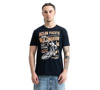 Ocean Pacific Maglietta da Uomo Gnarly, Blu Scuro/Arancione/Ecru, XL