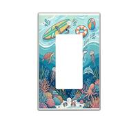 Ocean Papillon, piastra di copertura decorativa per interruttore della luce per immersioni con cani, 1 banda singola, piastra elettrica subacquea per camera da letto