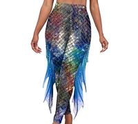 Ocean Plus Leggings con Stampa Digitale da Donna Pantaloni Stampati Pantaloni a Sirena (XL, Squame di Pesce Blu-Verdi)