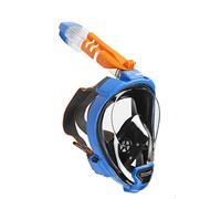 OCEAN REEF - Aria QR+ Maschera Snorkeling Integrale a Rilascio Rapido con Boccaglio - Visione Subacquea a 180 Gradi e Meccanismo Quick Release - 8 Colori e 3 Taglie - Colore Blu - Taglia M/L