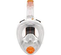 OCEAN REEF - AriaMask Snorkeling Mask Junior - Maschera da Snorkeling Integrale con Boccaglio con Stickers - Visione Subacquea a 180 Gradi - Unisex - Colore total Bianco - Bambino