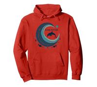 Ocean Rhythm Delfino Wave Art Marine Life Beach Decor Felpa con Cappuccio, Unisex per Adulti, Rosso, S