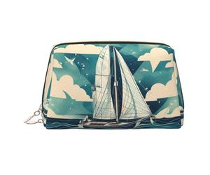 Ocean Sailboat - Custodia per trucco portatile, con stampa di barca a vela, spaziosa borsa per articoli da toeletta progettata per pennelli e articoli da, Oro, One Size