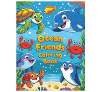 Ocean Sea Life Coloring Book for Kids: Fun and Educational Underwater Adventures with Dolphins, Sharks, Whales, and More for Children Ages 3-8