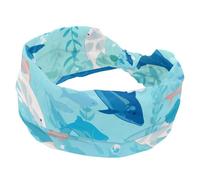 Ocean Sealife - Fasce larghe per capelli da donna, motivo balena, delfino, pesce, squalo, per yoga, allenamento, fasce elastiche per lavare il viso e il trucco