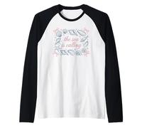 Ocean Seashell Starfish Il Mare Chiama Citazione Maglia con Maniche Raglan