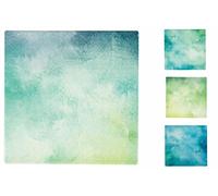 Ocean Set 4 Sottobicchieri quadrati in ceramica, fondo in sughero termoisolante 10x10 cm