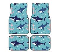 Ocean Shark Anchor Tappetini per auto 4 pezzi Sea Nautical Universal Floor Car Mats antiscivolo per SUV Van Truck Berlina
