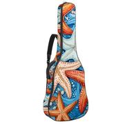 Ocean Shark - Custodia per chitarra acustica, imbottita, impermeabile, per chitarre da 40, 41 e 42 pollici, colore: blu navy, Multicolore 04, 42.9x16.9x4.7 in, Zaino casual