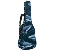 Ocean Shark - Custodia per chitarra acustica, imbottita, impermeabile, per chitarre da 40, 41 e 42 pollici, colore: blu navy, Multicolore 01, 42.9x16.9x4.7 in, Zaino casual
