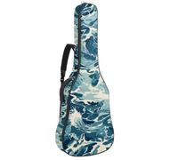 Ocean Shark - Custodia per chitarra acustica, imbottita, impermeabile, per chitarre da 40, 41 e 42 pollici, colore: blu navy, Multicolore 02, 42.9x16.9x4.7 in, Zaino casual