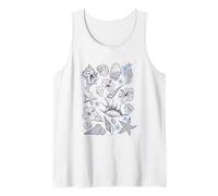 Ocean Shells Hibiscus Floral Beach Aesthetic Canotta