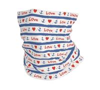 Ocean Stripes Hearts Anchors Vintage Ghetta Versatili Scaldacollo Unisex Sciarpa A Mezza Faccia per Motocicletta Adulto Campeggio 25X50Cm