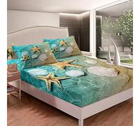 Ocean Themed Set di da Letto Mare to Lenzuolo Set Hawaiian Beach Lenzuolo con Angoli per Bambini Bambini in Microfibra Estate Vacanza Letto Copertura della Camera Decor Singolo