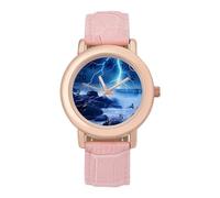 Ocean Thundering Storm Orologio da polso da donna, elegante, analogico, al quarzo, cinturino in pelle, Stile:, regular, Cinturino