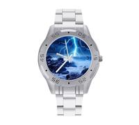 Ocean Thundering Storm - Orologio da polso da uomo, in acciaio inox, analogico, al quarzo, Stile:, regular, Bracciale