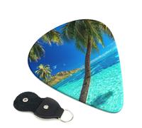Ocean Tropical Island - Plettri per chitarra elettrica, acustica, 6 pezzi, per basso, chitarre acustiche, acustiche, ukulele, sottili, medi, spessori, 0,96 mm