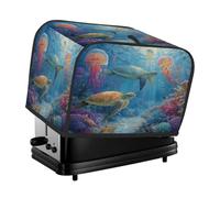 Ocean Underwater World - Copertura antipolvere per tostapane a 2 fette di tartaruga e medusa, per macchina del pane, piccolo elettrodomestico da cucina