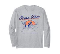 Ocean Vibes - Go Outside & Kiss A Mermaid - Grafica retrò Maglia a Manica
