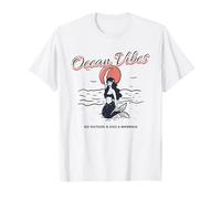 Ocean Vibes - Go Outside & Kiss A Mermaid - Grafica retrò Maglietta